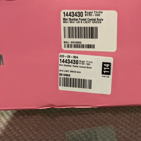 Dolls Kill/ Sugar Thrillz Mint Obsidian Size 8 Combat Boots SOLDOUTSTYLE⚠️NWT⚠️ - Picture 15 of 16